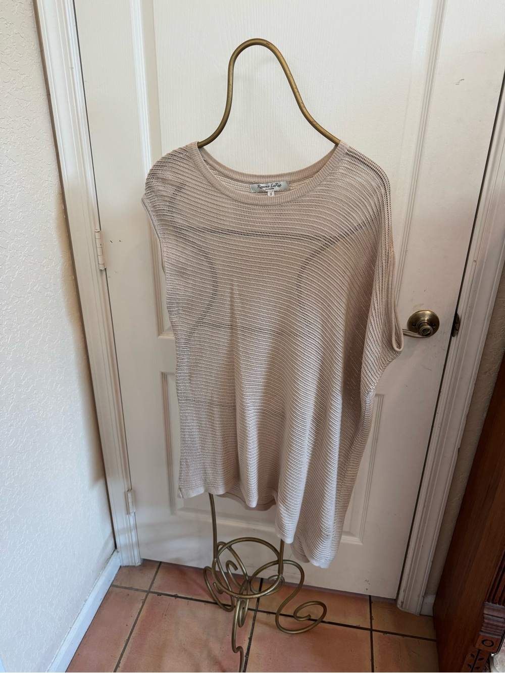 Ramona LaRue by Arianne Beige Lightweight Knit Top